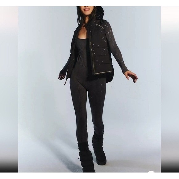 FP Movement by Free People Good Karma Corset Long Sleeve Jumpsuit Black NWT $118 - Picture 2 of 6